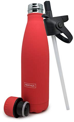 Nerthus Termo Doble Pared para Frios y Calientes, Acero Inoxidable, Coral, 500 ml