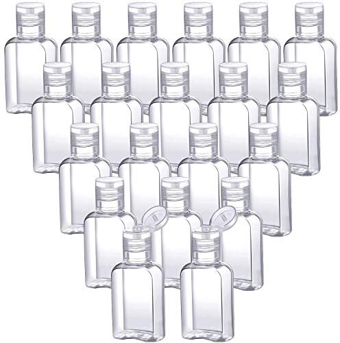 30 Pieces Portable Travel Bottle Clear Plastic Empty Bottles Refillable Reusable Bottles Containers for Travel Outdoor Camping Business Trip (Transparent Cap, 1 oz)