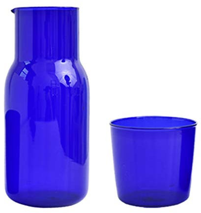 Cabilock Glas Wasser Wein Karaffe Hoch Borosilikat Glas Heißes Und Kaltes Wasser Krug Tee Kaffeemaschine Eistee Getränk Dekantieren Servierbecher Flasche Blau