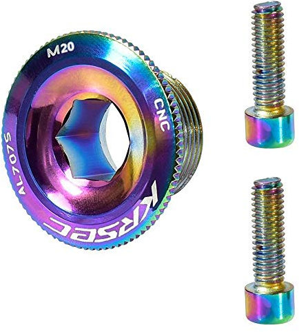 DONGKER Bicicleta manivela brazo perno, M20 cabeza hexagonal biela pernos aleación aluminio bicicleta manivela cubierta tornillo para MTB montaña carretera