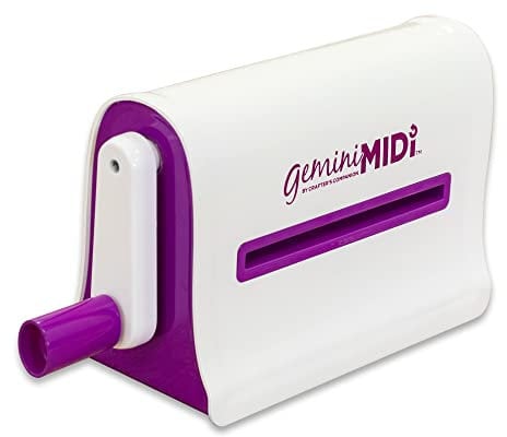 Gemini Midi - Máquina manual de corte y grabado en relieve para álbumes de recortes, tarjetas y manualidades, tamaño de placa de apertura de 15,24 x 22,86 cm, color blanco, una