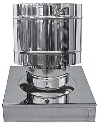 Tecnometal Fumisteria Comignolo a Botte Antivento Acciaio Inox Base Quadra cm 37X37 -Pz1