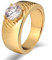 KnSam Herren Ring, Ring Herren Titan Rund Aus Edelstahl Siegelring Für Herren Männer Mit Zirkonia Gold Ring Mit Kostenlos Gravur