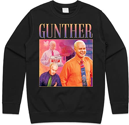 Sanfran Clothing Gunther Homage Top Friends Rachel Ross Monica Chandler Central TV Sitcom Show Jumper Sweater Extra Large/Black