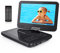 DBPOWER 12 Portable DVD Player with 10 Swivel Screen Car Built-in 5 Hours Rechargeable Battery, Supports All-Region, Earphone/SD Card/USB/AV-in/AV-out, Direct Play in Formats AVI/RMVB/MP3/JPEG