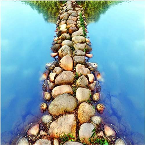 3D-Bodenwandbilder Selbstklebende Tapete Wasserdicht Schönes Flussstein-Schiefer-Straßen-Wc-Badezimmer 3D-Boden, Benutzerdefiniertes Großes Fresko-Pvc, Dick Zum Einfügen, 350 X 245 Cm Tapete Bod