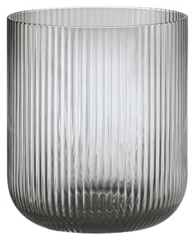 blomus -VEN- Windlicht Size M, sanfter Grauton, eleganter Blickfang als Windlicht oder Vase, Farbe Smoke (66249)