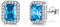 SNORSO Clous D'oreilles Argent Pour Femme Fille, Boucles d'oreilles Zircon Cubique Rectangle Aigue-marine Pierre de Naissance Mars Bleu, Cadeau Anniversaire Mariage pour Femme Fille