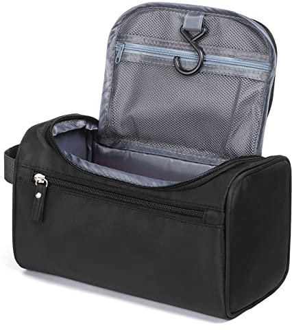Toiletry Bag, Etercycle Hanging Wash Bag Travel Toiletry Bag Waterproof Bathroom Bag for Men and Women Travel Toiletry Makeup Organizer (Black)