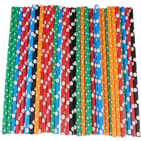 Trimming Shop Lot de 2 000 pailles jetables en papier à rayures multicolores pour fête d'anniversaire, de mariage