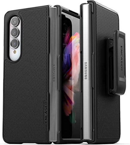 Encased DuraClip Étui Fin avec Clip Ceinture pour Galaxy Z Fold 4 - Coque Avant + arrière avec étui (Samsung Z-Fold 4 2022)