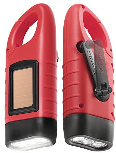 Simpeak 2 Pcs Linterna LED Linterna Mini Portátil, LED Linterna de Mano Resistente al Agua con Cargador Solar (Rojo*2)
