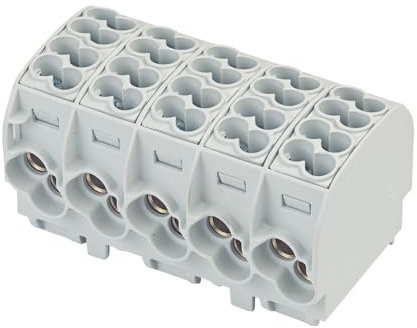 grenda-hammer® | VDE Hauptleitungsabzweigklemmen HLAK in 1- bis 5-poliger schmaler Ausführung mit nur 17,8mm Modulbreite je Pol (5-polig | grau)