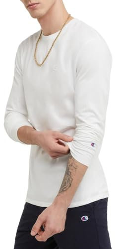 Champion Herren Classic Jersey Langarm T-Shirt, Wei, 4XL Gro