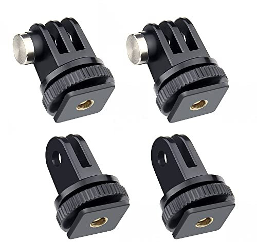 GEPULY 4-Pack Cold Shoe Mount Adapters,1/4 Thread Hole Cold Shoe Bracket for GoPro,Max, Insta360, DJI OSMO, All Action Cameras DSLR Camera Cage Microphone LED Light Selfie Stick Monopod