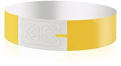 Vicloon Event Armbänder, 100 Stück Festival Armbänder, Papierarmbänder Wasserdicht Armbänder 19 x 255mm Eintrittsbänder zur Kontrolle und Sicherheit bei Veranstaltungen und Events, für Partys(Gelb)