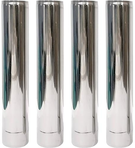 2.36 inch Stove Pipe Straight Chimney Pipe, Stainless Steel Stove Pipe 4 pcs for Hot Tent Stove, Camping Stove Accessories for Vent Smoke Or Exhaust (Length 12.6 inch / 32cm)