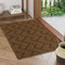 Biscpro Fußmatte Innen Außen Waschbar eingangsteppich innen Schmutzfangmatte rutschfest,Türmatte Innen Teppich für Eingang, Patio, Flur, Garten, Innen und Außen (Dark Brown, 60 x 90 cm)