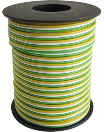 Modellbau Schönwitz 50367 Drillingslitze für Modellbahnweichen, 3 x 0,14 mm², 25 m (grün/weiß/gelb)