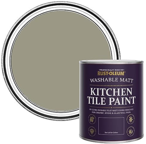 Rust-Oleum Green Water-Resistant Kitchen Tile Paint in Matt Finish - Grounded 750ml