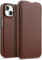 STILGUT Book Case passend für iPhone 15 - Hülle kompatibel mit MagSafe aus Leder zum Klappen, Klapphülle, Handyhülle, Lederhülle - Cognac