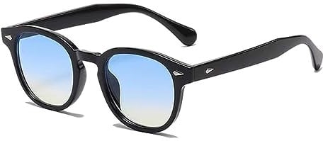 LHSDMOAT Retro Depp-Stil Round Sonnenbrille Herren Damen - Vintage 70er Jahre UV400-Schutz sunglasses für Fahrten, Reisen & Outdoor Aktivitäten