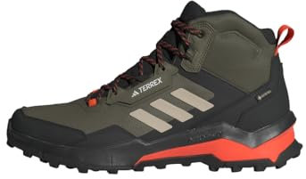 adidas Herren Terrex AX4 Mid Gore-TEX Hiking Shoes Wanderschuhe, Olive Strata/Wonder Beige/Core Black, 42 2/3 EU