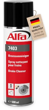 Alfa 1x Bremsenreiniger 500 ml Profi-Qualität Premium-Reiniger Bremsen Spray kraftvoll rückstandsfrei gegen Öle Fette Harze - Made in Germany