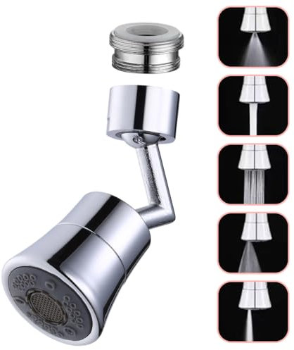 Wasserhahn-Verlängerung, Wasserhahn-Sprühaufsatz für Küchenspüle, 5 Durchflussmodus, Wasserhahnbelüfter, 720 Grad drehbar, Spritzschutz, Küchenarmaturkopf-Ersatz