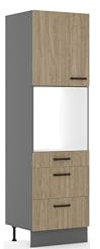 Küche Scandi Hochschrank 60 cm Fischgrät Küchenzeile Küchenblock Einbauküche
