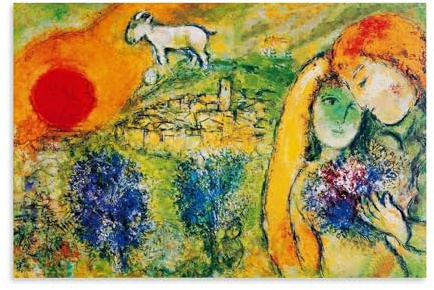 JUYOZ Marc Chagall Malerwerke, Poster, Leinwandbild, Wandkunst, dekoratives Bild, moderne Dekoration, 60 x 90 cm