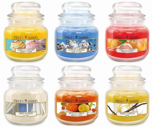 6 Small Jar Bundle by Prices Candles - 6 Different scents Making The Perfect Summer Garden or Home Bundle