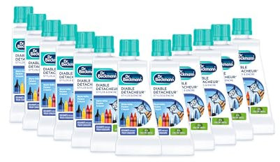 Dr. Beckmann - Liquide Diable Détacheur Stylos & Encre - 50 ml - Non Parfumé - Taches de Feutre, Fluo, Crayon - Solvants Spéciaux pour Couleurs - Lot de 12