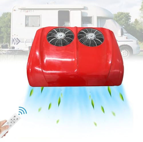 Aire Acondicionado Para Vehículos Recreativos De 24 V, Aire Acondicionado De Doble Ventilador Montado En El Vehículo, Aire Acondicionado Portátil De Cc Todo En Uno, 2 Modos De Control Táctil/Remoto
