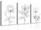 Piy Painting Minimalist Leinwand Bilder, Seerose, Orchidee, Magnolie Blumen, Bilder auf leinwand, Wandbilder, Moderne Küchenbilder deko, für Esszimmer und Schlafzimmer, Yoga-Raum 30x40cm, Set von 3