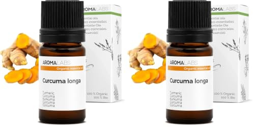 BIO - Turmeric Essential Oil - 5mL - 100% Pure, Natural, Chemotyped and AB/Cosmos Certified - AROMA LABS (French Brand) (Pack of 2)