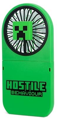 OTL Technologies VENTILADOR PORTÁTIL PLEGABLE MINECRAFT CREEPER DE COLOR VERDE