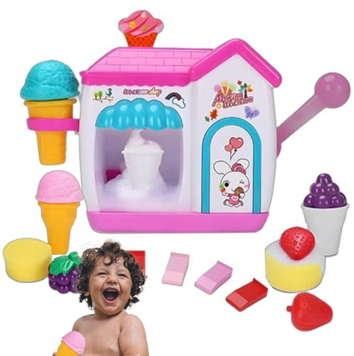 Eiscreme-Spielzeug-Badeblasen-Maker, Seifenblasen-Maker für Kinder,Buntes Badespielzeug und Schaummacher - Pretend Cake Play Set Safe Bubble Maker Spaß für Kinder Mädchen
