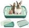 Bac Litiere Lapin, Animal Toilette, 27 * 18.8 * 4 cm Bac à litière pour Lapin, Bac à litière pour Petit Animal Toilette, Entraîneur de Pot Utilisation en Cage, Plateau avec Grille pour Hamster