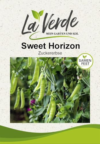 La Verde MEIN GARTEN UND ICH. Sweet Horizon Zuckererbse Samen für ca. 60 Pflanzen, knackige Zuckerschoten, süß aromatisch, rankend, Saatgut ohne Gentechnik