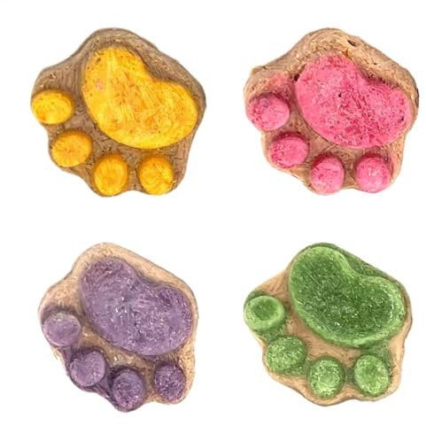 4 Kätzchensnacks, Katzenpfotenkekse Katzenleckerli, Pfotens -Katzen-Leckereien, Katzenpfotenkekse zur Mundreinigung, Katzenfutter in Pfotenform, Katzenkekse, natürliche Katzenkekse, Trainingskekse