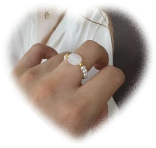 W WEILIRIAN Vintage Perlen Stretch Ring Perlen Stapelbarer Ring Klarer Stein Stretch PerlenRing Schmuck für Frauen (Stil:B)