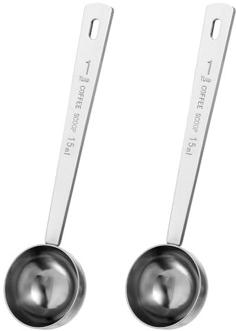 2 Stück 15ml Tablespoon Kaffeedosierlöffel Mit Langem Griff Zum Rühren Von Tee Kaffee Kaffeelöffel Portionierer Edelstahl Messlöffel