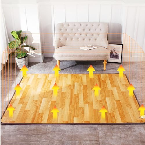 Beheizte Bodenmatte, Fußheizkissen, Fußwärmer unter dem Schreibtisch, elektrisch beheizter Teppich, wärmende Bodenmatte, elektrische Infrarot-Raumheizung(50x100CM)