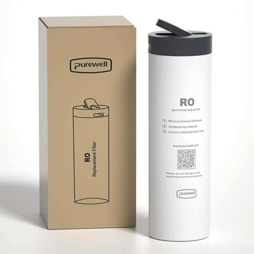 Purewell Portable Reverse Osmosis Water Filter, 10-Stage RV Survival Water Purifier System with UV, 95% Desalination, Emergency Gear for Camping Hiking Travel