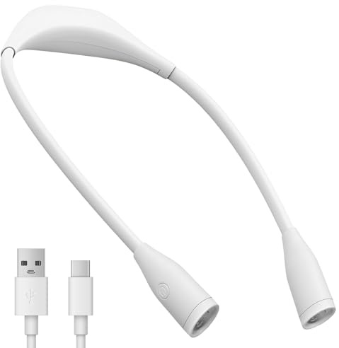 Luz LED Para El Cuello Para Tejer y Leer - Lámpara USB Portátil con Iluminación Suave Ajustable para Crochet, Manualidades, Lectura y Actividades al Aire Libre - Ideal para Camping y Sala de Estar
