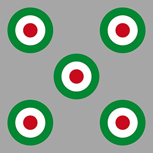 GreenIT Aufkleber Sticker 3cm Target Mod It Italia Italy Italien Roller Vespa Symbol Zeichen Auto Motorrad (5)