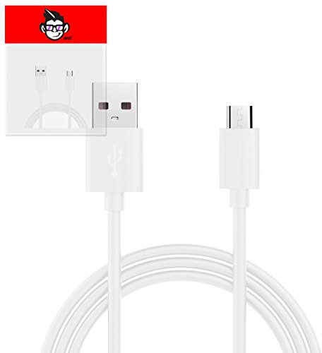 IWIO White THIN USB 2.0 Micro USB to USB 2.0 SYNC & CHARGE Charging Tangle Proof Cable (1 Meter) compatible with Smok X Cube Ultra Box Mod