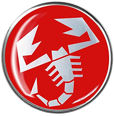 Abarth 21546 Adesivi Sticker 3D Scorpione, Rosso, Diam. 44 mm