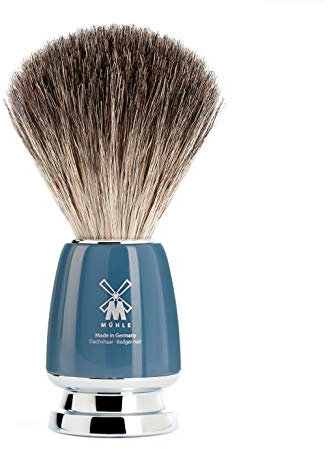 Brocha de Afeitar Tejón Gris Mühle Serie Rytmo Azul